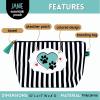 image:imageBrooke amp Jess Designs Boss Lady Janie Pouch Gifts for Women Gold Dotted Makeup Bags Cosmetic Bag Travel Toiletry Makeup Pouch Pencil Bag with Zipper Best Work Bestie GiftsPaw with Hearts Striped