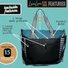 image:imageBrooke amp Jess Designs Tote Bag for Grandma  Sturdy Canvas Grandma Tote wZipper amp Inner Pocket Grandma Bag for Everyday UseTeal Getaway Loulou