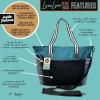 image:imageBrooke amp Jess Designs Tote Bag for Grandma  Sturdy Canvas Grandma Tote wZipper amp Inner Pocket Grandma Bag for Everyday UseTeal Getaway Loulou