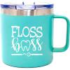 image:imageBrooke amp Jess Designs Dental Assistant Hygienist Gifts for Women  Dentist Tumbler Cups Coffee Mug Insulated Water Bottle  Great Gift for Birthday Appreciation WeekFloss Boss Teal 14 oz