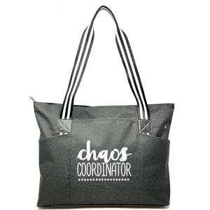 image:imageBrooke amp Jess  Boss Lady Zippered Pocket Canvas Tote Bag  Gift Ideas for Female Bosses Thank You Office Appreciation GiftBlack Chaos Coordinator Tessa