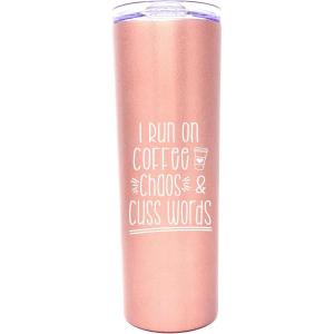 image:imageBrooke amp Jess Designs Boss Lady Coffee Mug Tumbler  Best Boss Gifts for Women  Great Travel Cup Gifts for Bosses Coworkers Mom Christmas BirthdayChaos Cuss Words Rose Gold 20 oz
