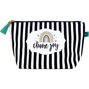 image:imageBrooke amp Jess Designs Boss Lady Janie Pouch Gifts for Women Gold Dotted Makeup Bags Cosmetic Bag Travel Toiletry Makeup Pouch Pencil Bag with Zipper Best Work Bestie GiftsInspirational Choose Joy Striped