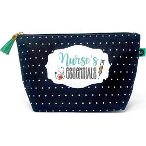 image:imageBrooke amp Jess Designs Boss Lady Janie Pouch Gifts for Women Gold Dotted Makeup Bags Cosmetic Bag Travel Toiletry Makeup Pouch Pencil Bag with Zipper Best Work Bestie GiftsNurses Essentials Dotted