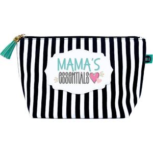 image:imageBrooke amp Jess Designs Boss Lady Janie Pouch Gifts for Women Gold Dotted Makeup Bags Cosmetic Bag Travel Toiletry Makeup Pouch Pencil Bag with Zipper Best Work Bestie GiftsMamas Essentials Striped