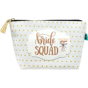 image:imageBrooke amp Jess Designs Boss Lady Janie Pouch Gifts for Women Gold Dotted Makeup Bags Cosmetic Bag Travel Toiletry Makeup Pouch Pencil Bag with Zipper Best Work Bestie GiftsBride Squad Gold Dotted