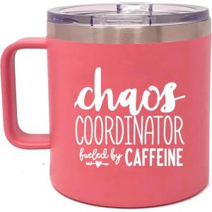 image:imageBrooke amp Jess Designs Boss Lady Tumbler  Best Boss Gifts for Women  Great Travel Water Bottle Gifts for Bosses Coworkers Mom Christmas BirthdayChaos Coordinator Coral 14 oz