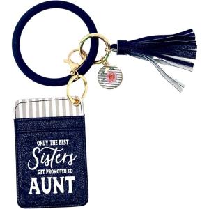 image:imageBrooke amp Jess Designs Cute Keychain Wallets for Women  Gifts for Mothers Day Birthday PresentBest Sisters Get Promoted to Aunt Navy