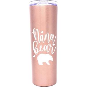 image:imageAwesome Grandma 24 oz Waterbottle Tumbler  Present for Gramma Grammy Grandmothers Grandmom  Gifts for Future New Grandmas for Christmas Birthday Mothers Day from GrandchildNana Bear Rose Gold 20 oz