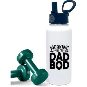 image:imageBest Papa Ever Water Bottle Insulated 20 oz  Funny Insulated Water Bottle for Men  Stainless Steel Coffee Tumbler Travel Mug for Dad  Birthday Fathers Day Christmas from Daughter Son WifeDad Bod White 32 oz