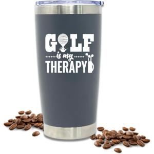 image:imageBrooke amp Jess Designs  Find My Balls 20 oz Golfer Multipurpose Insulated Water Bottle Tumbler Travel Coffee Mug  Golf Gifts for Men Golf Stuff Gifts for Fathers Day Birthday Gifts for DadGolf is My Therapy Gray