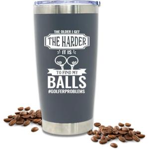 image:imageBrooke amp Jess Designs  Find My Balls 20 oz Golfer Multipurpose Insulated Water Bottle Tumbler Travel Coffee Mug  Golf Gifts for Men Golf Stuff Gifts for Fathers Day Birthday Gifts for DadFind My Balls Gray