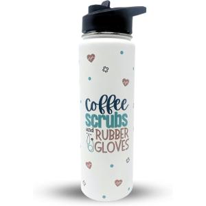 image:imageBrooke amp Jess Designs Coffee Scrubs Nurse Gifts for Women  Nurse Tumbler Cups Mug Water Bottle  Gift for Medical Assistant LPN RN CNA Nursing Student School GraduateCoffee Scrubs White 24 oz