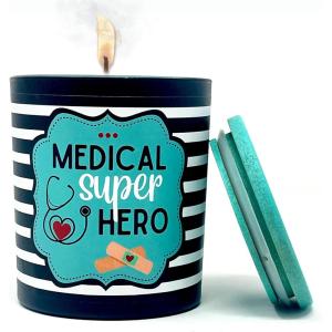 image:imageBrooke amp Jess Designs Nurse Doctor Appreciation Candle  Scented Jar Candle for Women  Relaxing Jasmine Vanilla Aromatherapy  Medical Worker Thank You Gift  Stress Relief  8 ozMedical Superhero