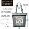 image:imageBrooke amp Jess Designs Sports Mom Large Zippered Tote Bag with Pockets for WomenSports Mom Lexie Gray