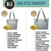 image:imageBrooke amp Jess Designs Sports Mom Large Zippered Tote Bag with Pockets for WomenSports Mom Lexie Gray