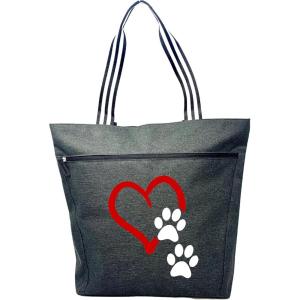 image:imageBrooke amp Jess Designs Dog Mom Gift Tote Bag  Mom amp Dog Lover GiftsBlack Heart and Paws Lexie