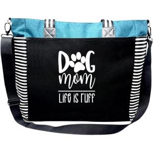 image:imageBrooke amp Jess Designs Dog Mom Gift Tote Bag  Mom amp Dog Lover GiftsTeal Dog Mom Loulou