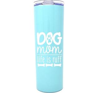 image:imageDog Mom Tumbler  Dog Lovers Gifts for Women  Dog Mom Insulated Cup Coffee Mug  Great Dogs Themed Gifts for Christmas Birthday Best Cups and Mugs for New Dog Mom Things for Dog LoversDog Mom Teal 20 oz Skinny