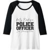 image:imageMy Dad Is A Police Officer  First Responder Gift Raglan Baseball TeeBlackWhite