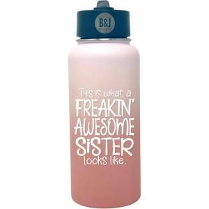 image:imageBest Sister Coffee Mug  Great Travel Cup Gift for Sisters from Brother for Christmas BirthdayFreakin Awesome Sister Blush 32 oz