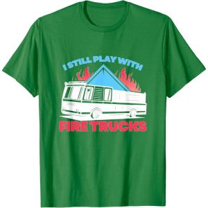 image:imageFire Trucks  First Responder Gift TShirtKelly Green