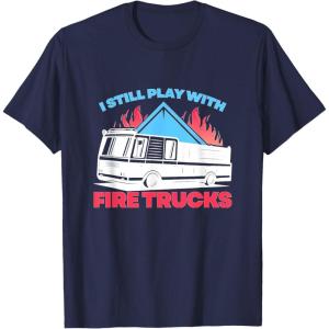 image:imageFire Trucks  First Responder Gift TShirtNavy Blue