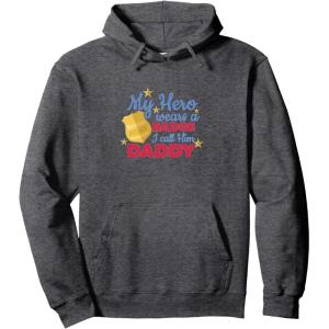 image:imageMy Hero Wears A Badge  First Responder Gift Pullover HoodieDark Heather Grey