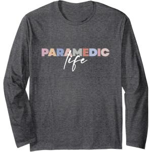 image:imageParamedic Life  First Responder Gift Long Sleeve TShirtDark Heather Grey