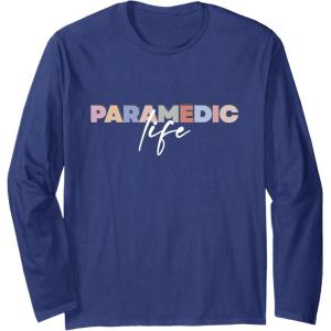image:imageParamedic Life  First Responder Gift Long Sleeve TShirtNavy Blue