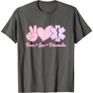 image:imagePeace Love Paramedic  First Responder Gift TShirtAsphalt Grey
