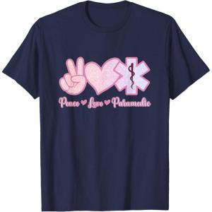 image:imagePeace Love Paramedic  First Responder Gift TShirtNavy Blue