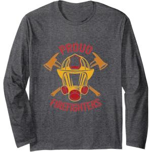 image:imageProud Firefighters  First Responder Gift Long Sleeve TShirtDark Heather Grey