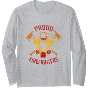 image:imageProud Firefighters  First Responder Gift Long Sleeve TShirtHeather Grey
