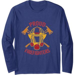 image:imageProud Firefighters  First Responder Gift Long Sleeve TShirtNavy Blue