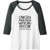 image:imageCancer Messed with the Wrong Person Cancer Survivor Gift Raglan Baseball TeeDark Heather GreyWhite