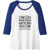 image:imageCancer Messed with the Wrong Person Cancer Survivor Gift Raglan Baseball TeeRoyal BlueWhite