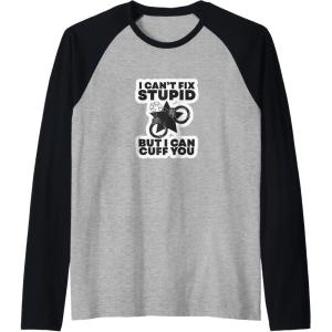 image:imageI Cant Fix Stupid  First Responder Gift Raglan Baseball TeeBlackAthletic Heather