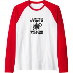image:imageI Cant Fix Stupid  First Responder Gift Raglan Baseball TeeRedWhite