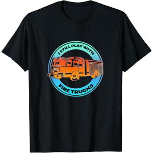 image:imageI Play With Firetrucks  First Responder Gift TShirtBlack