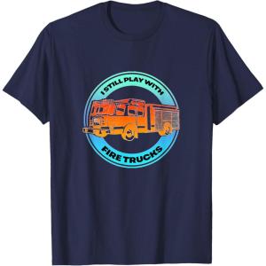 image:imageI Play With Firetrucks  First Responder Gift TShirtNavy Blue
