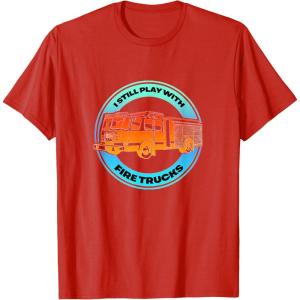 image:imageI Play With Firetrucks  First Responder Gift TShirtRed