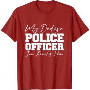 image:imageMy Dad Is A Police Officer  First Responder Gift TShirtCranberry Red