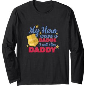 image:imageMy Hero Wears A Badge  First Responder Gift Long Sleeve TShirtBlack