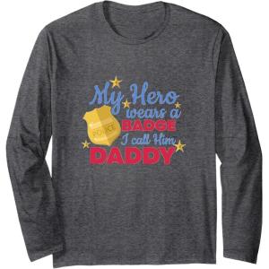 image:imageMy Hero Wears A Badge  First Responder Gift Long Sleeve TShirtDark Heather Grey