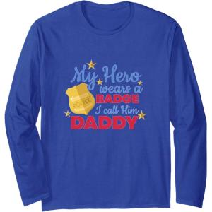 image:imageMy Hero Wears A Badge  First Responder Gift Long Sleeve TShirtRoyal Blue