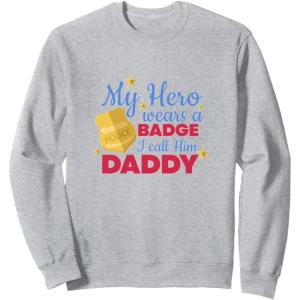 image:imageMy Hero Wears A Badge  First Responder Gift SweatshirtHeather Grey