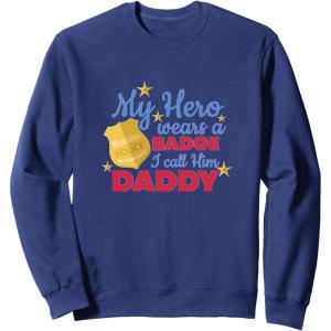 image:imageMy Hero Wears A Badge  First Responder Gift SweatshirtNavy Blue