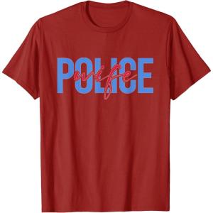 image:imagePolice Wife  First Responder Gift TShirtCranberry Red