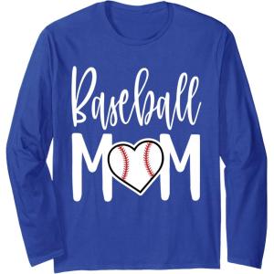 image:imageBaseball Mom Heart Gift for Sports Moms Long Sleeve TShirtRoyal Blue